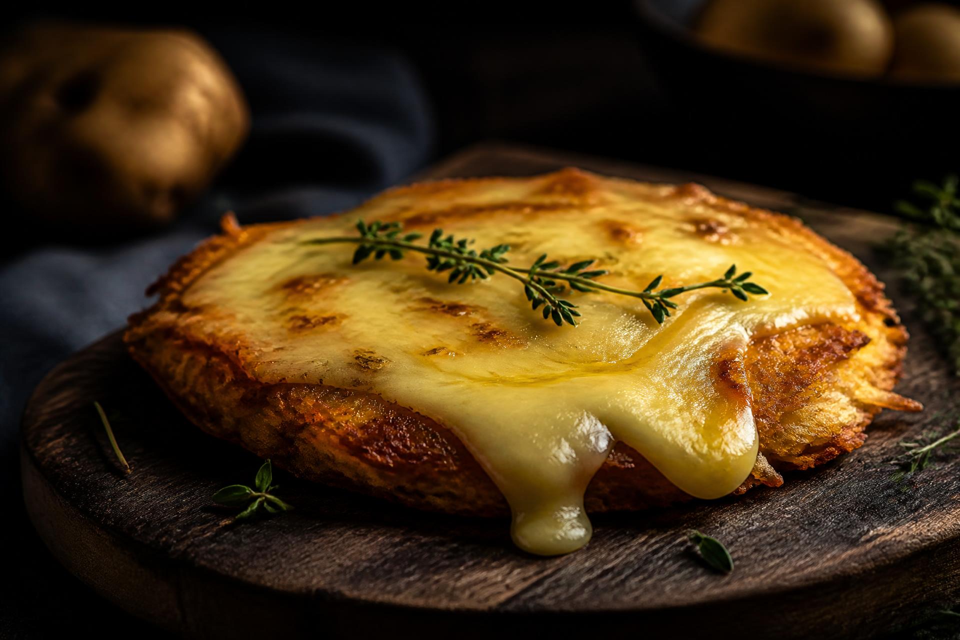 Rösti z topionym serem raclette